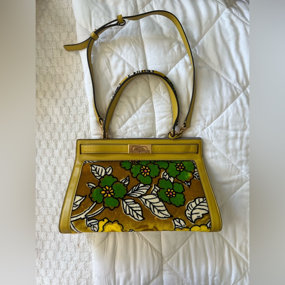 Tory Burch Lee Radziwill Printed Velvet Small Bab